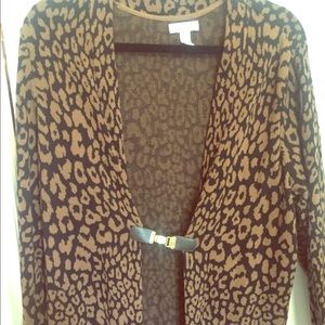 Long leopard cardigan